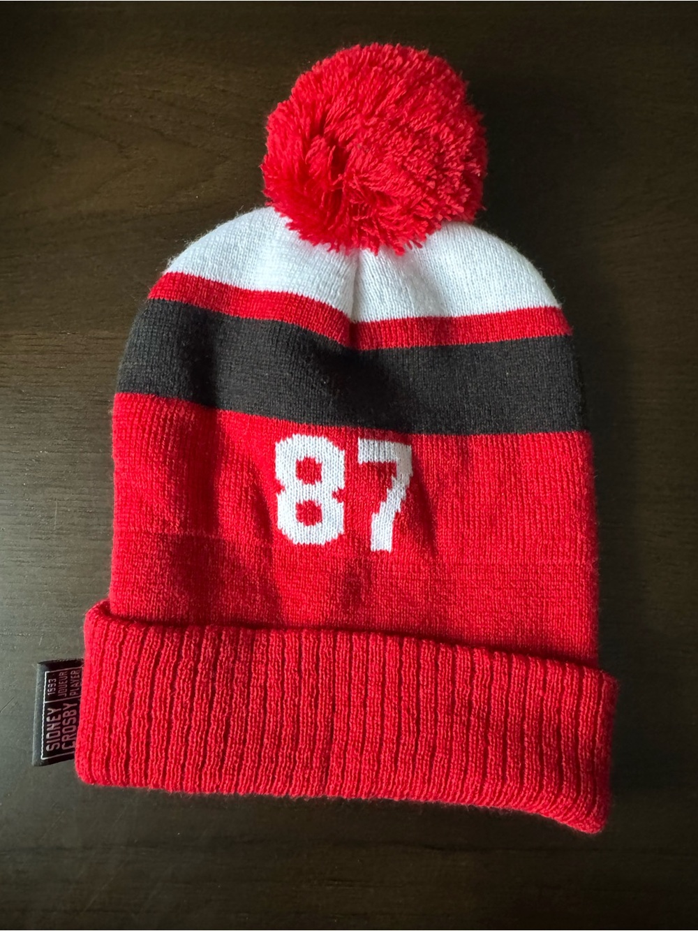 Tim Hortons Sidney Crosby #87 Kids Youth Pom Beanie Hockey Toque - Picture 2 of 4